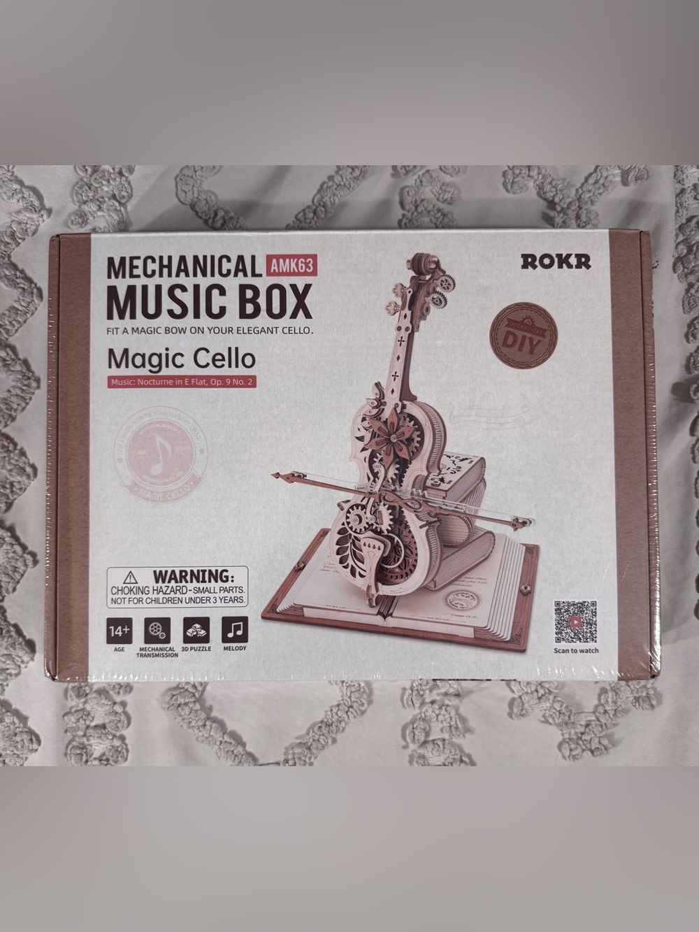 Kork-Ease Mechanical Music Box DIY Kit - Brown and Cream